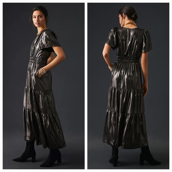 Anthropologie the Somerset Maxi Dress Shine Edition size M NWT - Picture 3 of 9